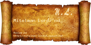 Mitelman Loránd névjegykártya